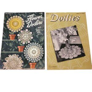 Vintage 40s Doilies Magazine Book Lot Flower Craft How to Flower Doily Home Boho